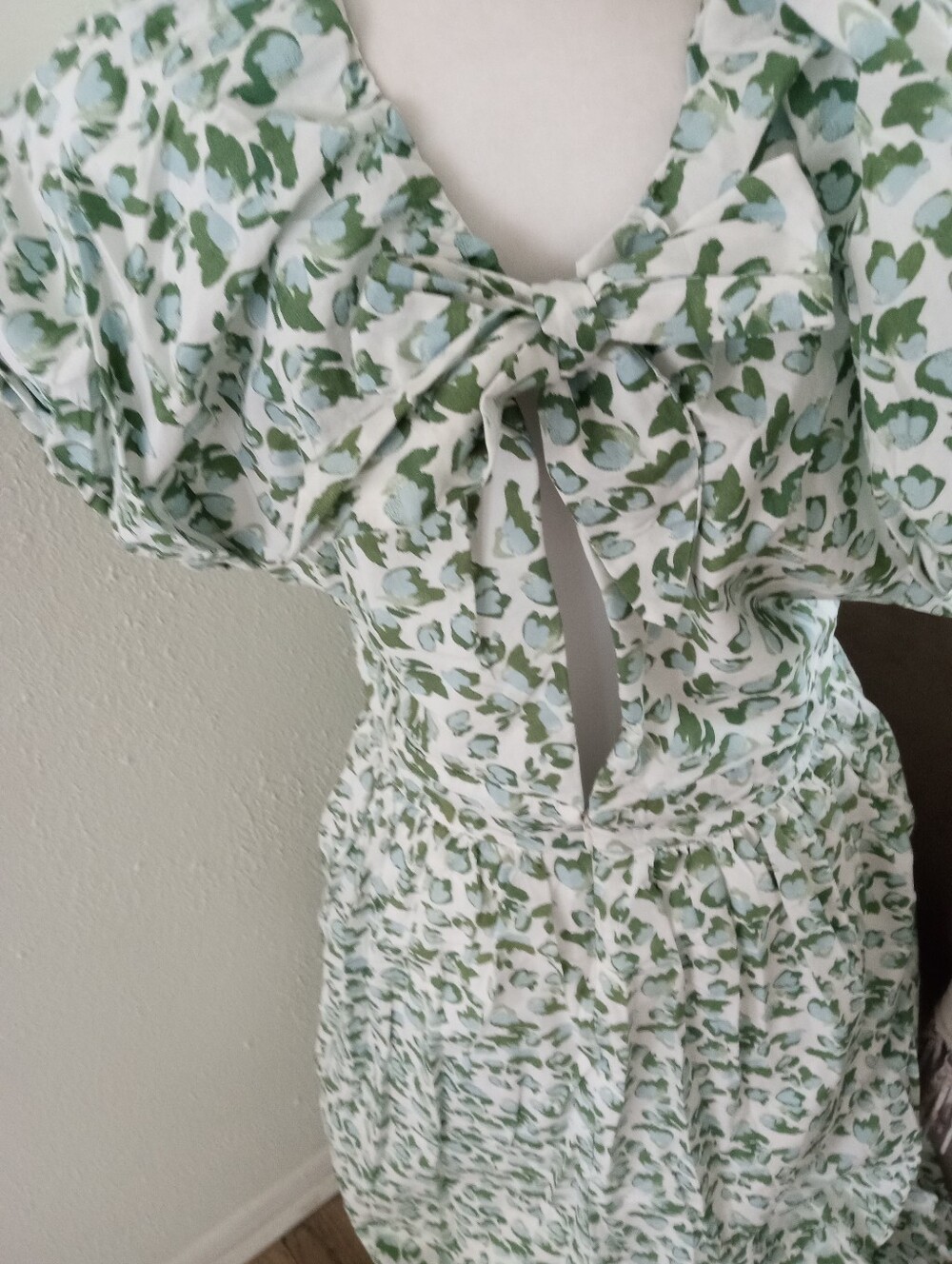 SOCIETY SOCIAL X CROWN & IVY Cotton Puff Sleeve Full Flare Maxi Dress | 14 - Picture 8 of 12